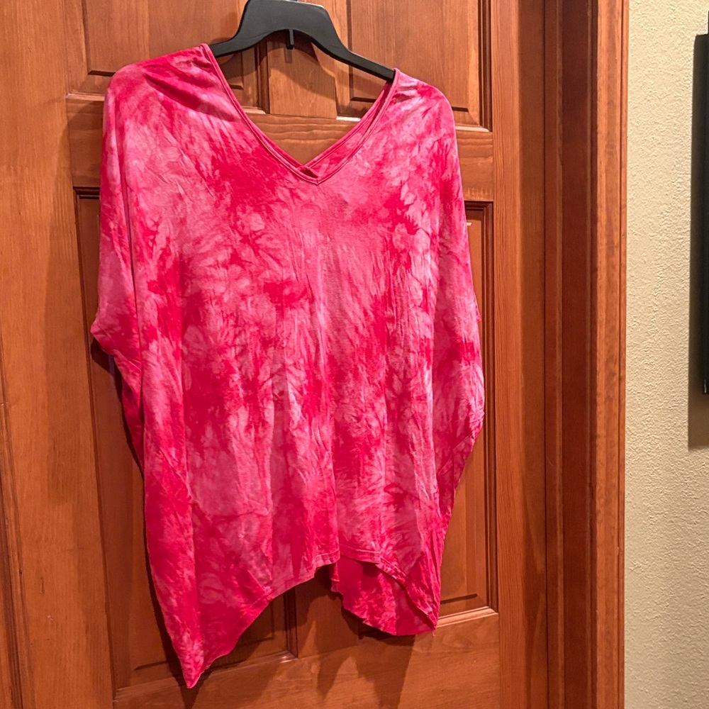 LA MIEL Pink Tie-Dye Blouse